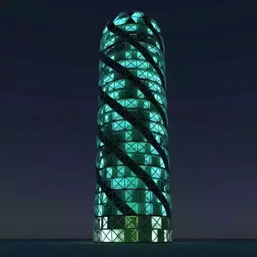 Skyscraper 4 glass sphere 3D model