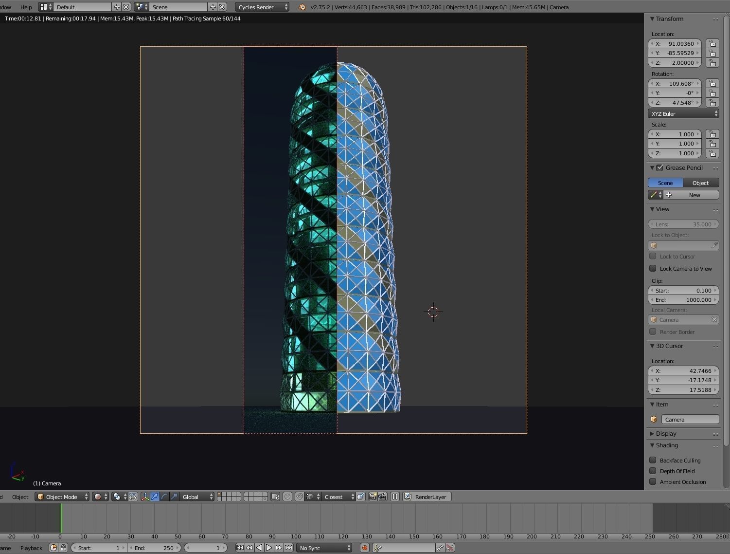 Skyscraper 4 glass sphere 3D model_3