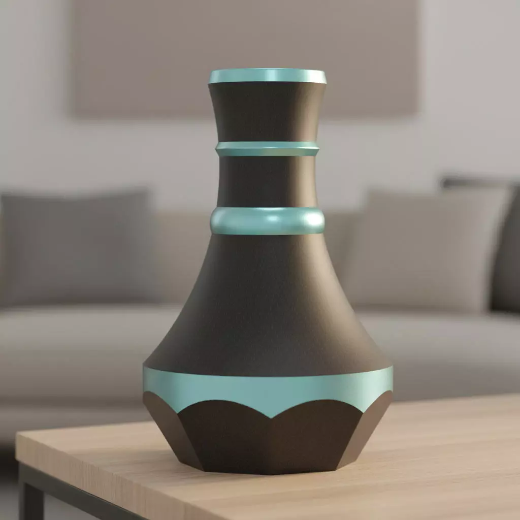 Azure Accent Vase Modern 3D Printable Decor 3D print model
