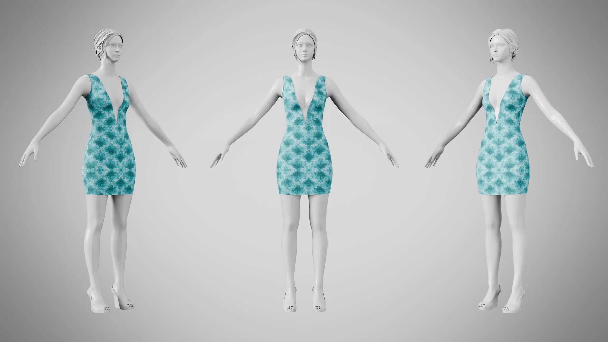 Dress 34 Oceanic Mosaic Low-poly 3D model