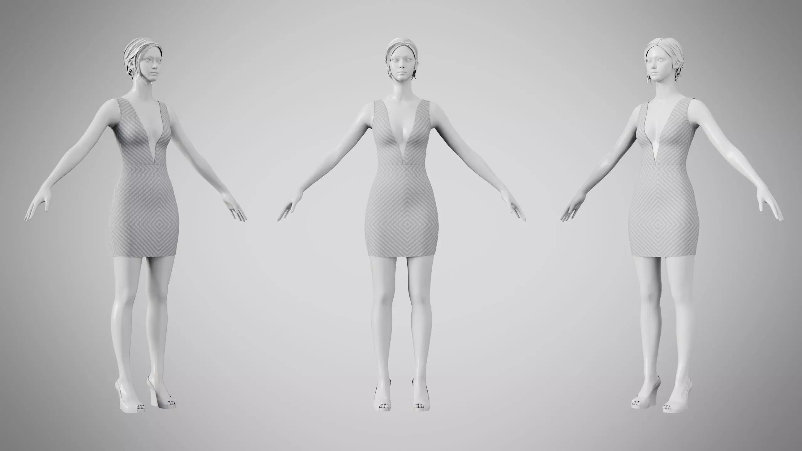 Dress 34 Platinum Emboss Weave Low-poly 3D model