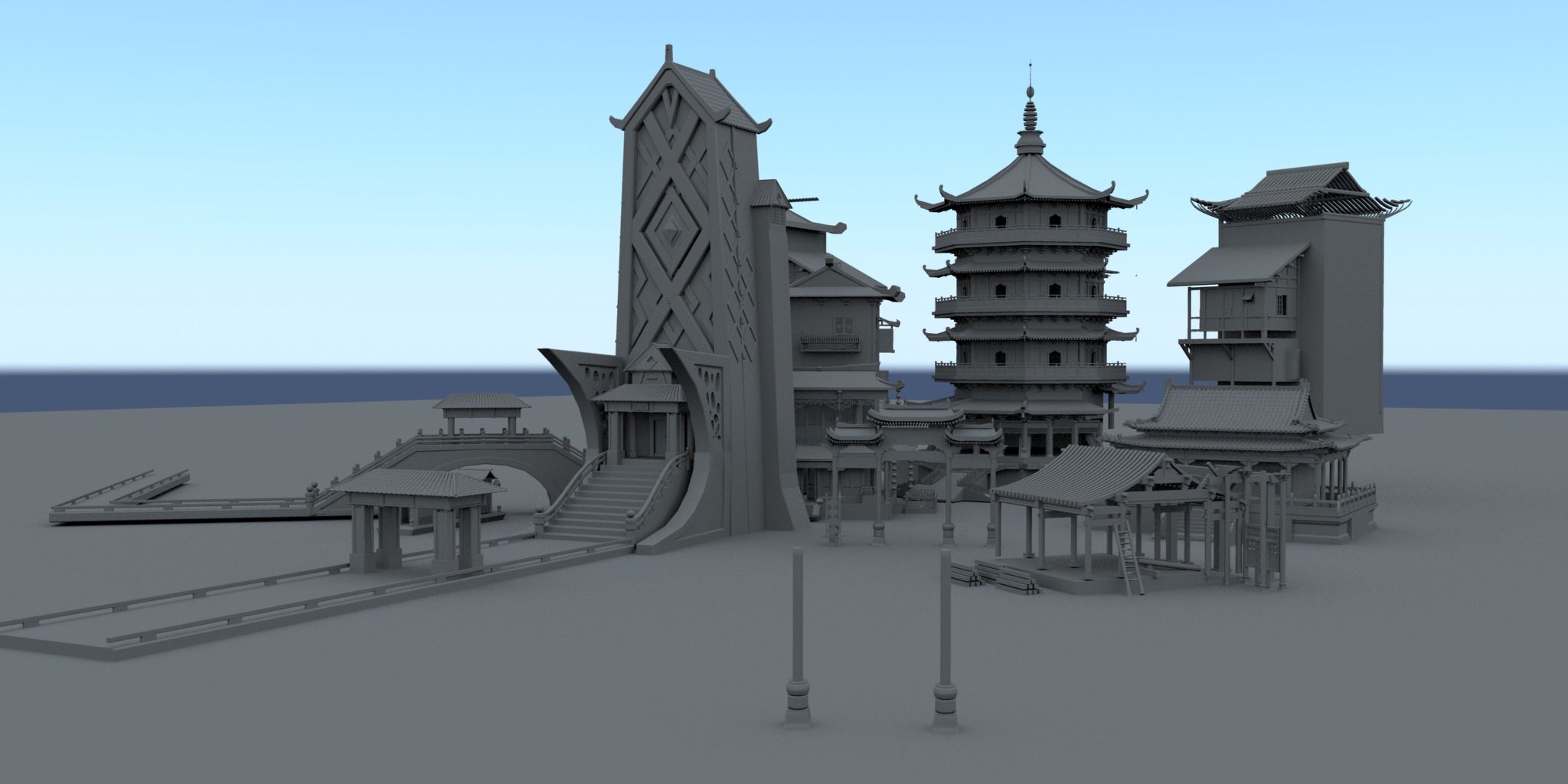 environment building Low-poly 3D model_1