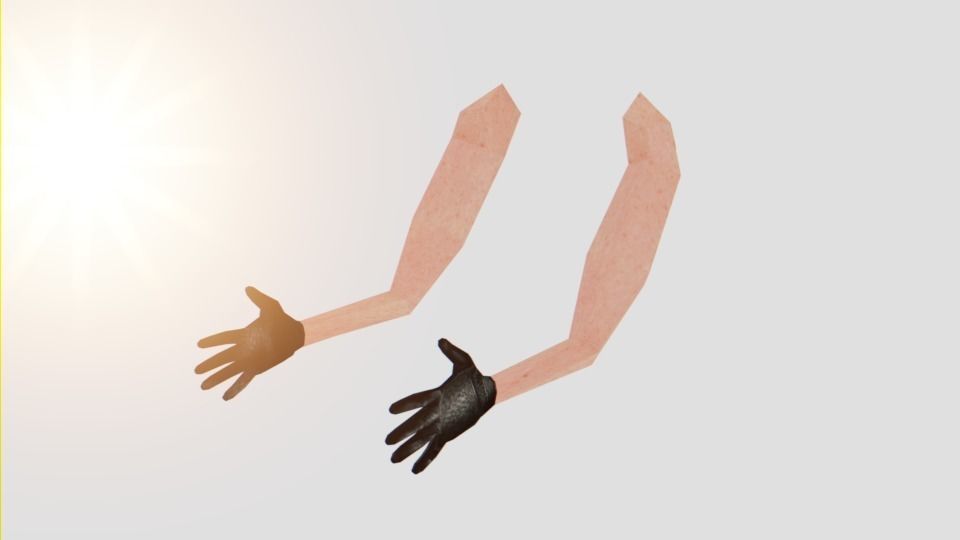 Very low poly fps arms Free low-poly 3D model_1