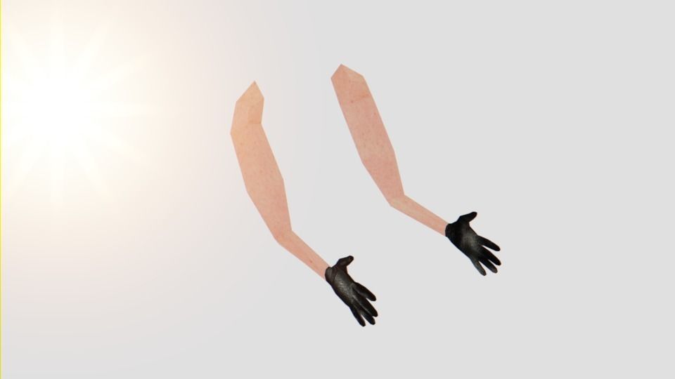 Very low poly fps arms Free low-poly 3D model_0