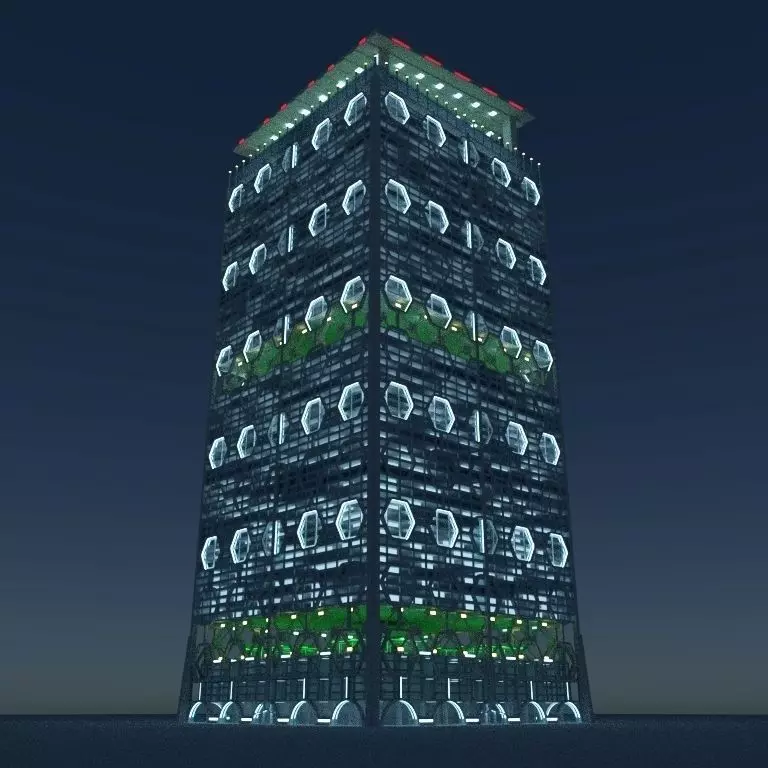 Sci-Fi 2 modern skyscraper 3D model