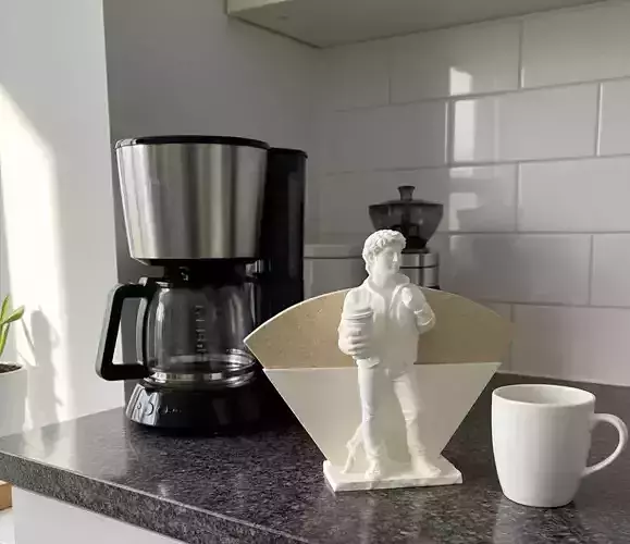 Coffee Filter Holder inspired by David of Michelangelo
