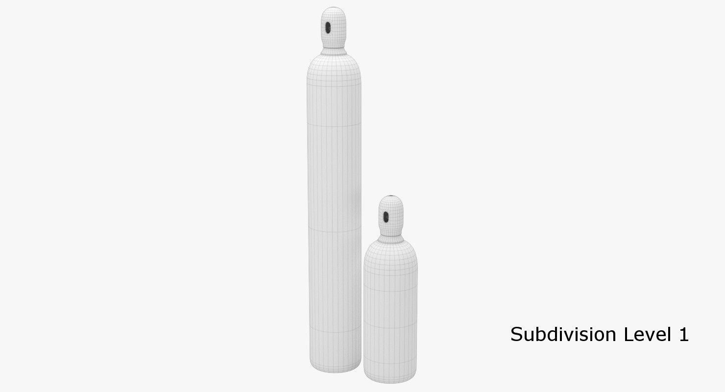 Gas Cylinder Textured 3D model_7