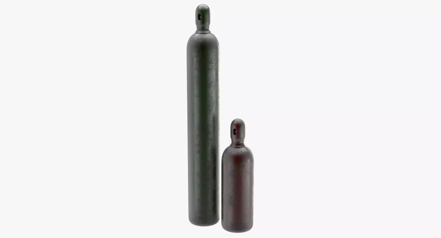 Gas Cylinder Textured 3D model_0