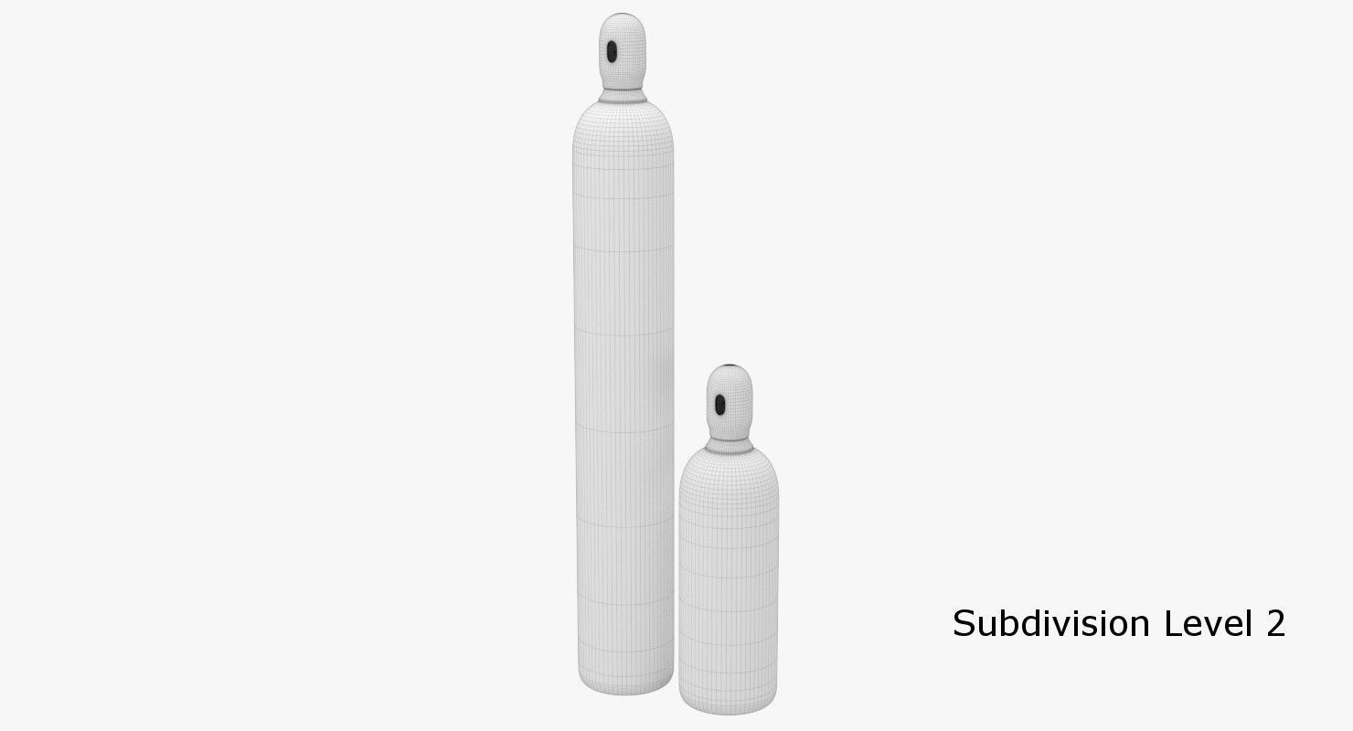 Gas Cylinder Textured 3D model_8