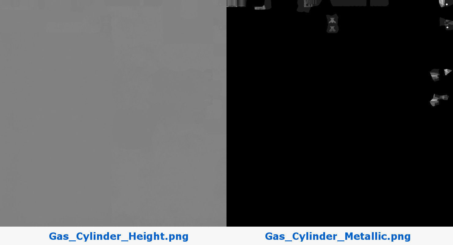 Gas Cylinder Textured 3D model_10