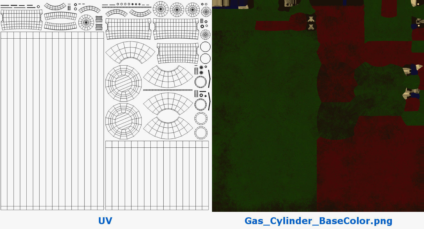 Gas Cylinder Textured 3D model_9
