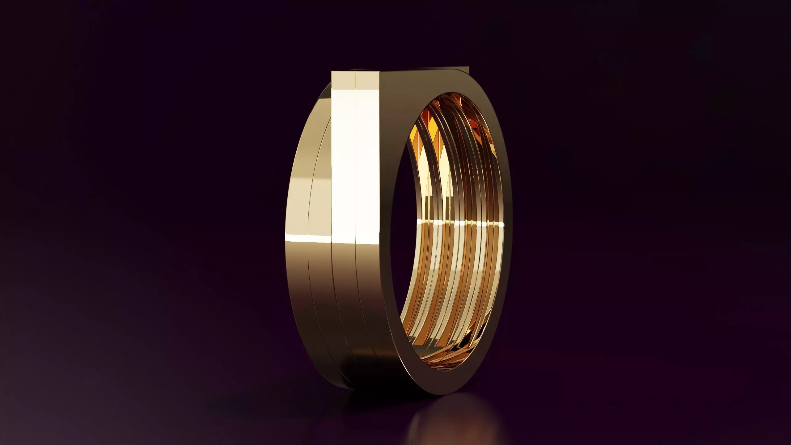 free form square ring N10 54EU SIZE 3D print model