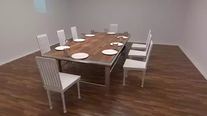 Dinnertable Set dining table and chairs 3D model