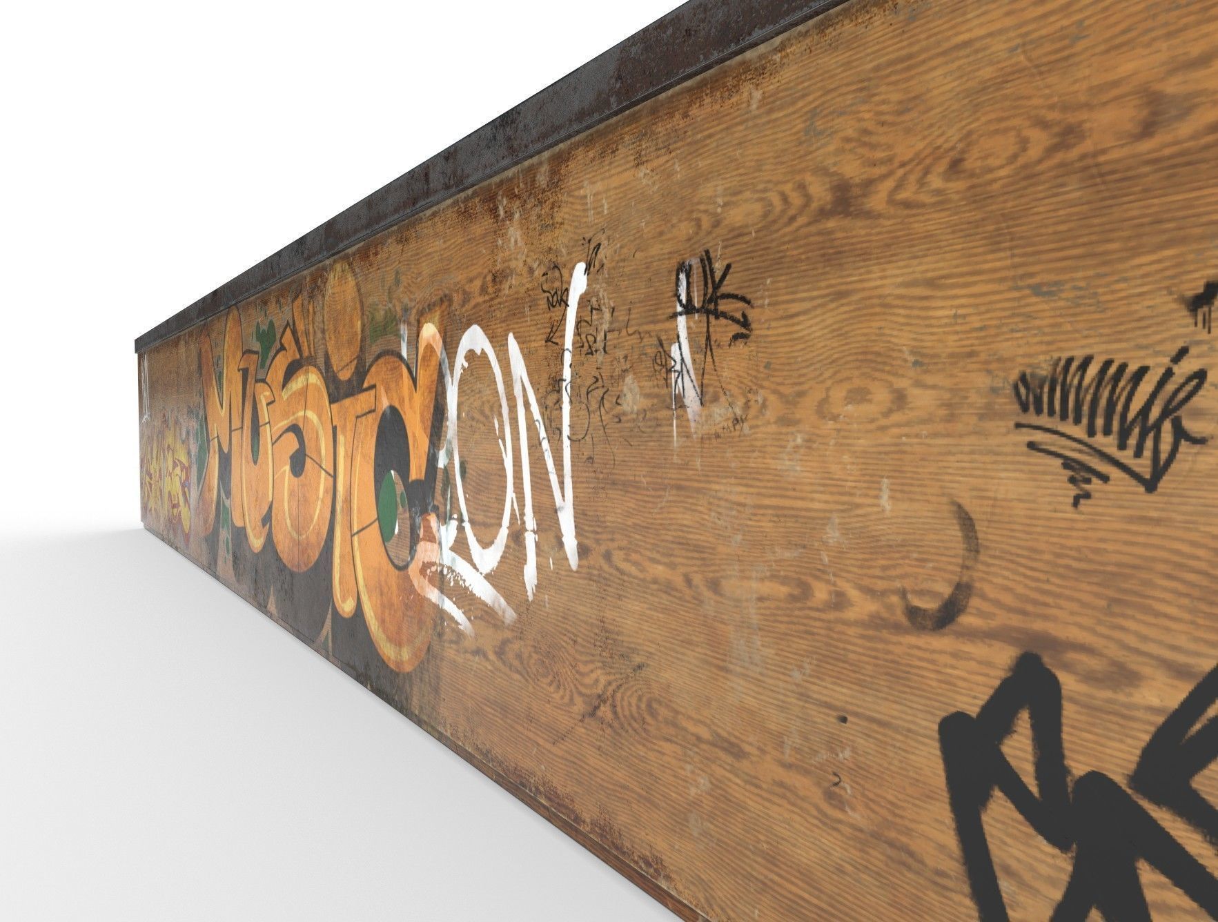SK8 Ramp Rail PBR Textures Low-poly 3D model_9