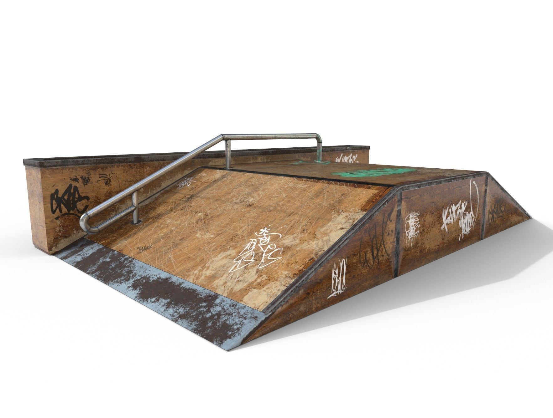 SK8 Ramp Rail PBR Textures Low-poly 3D model_2
