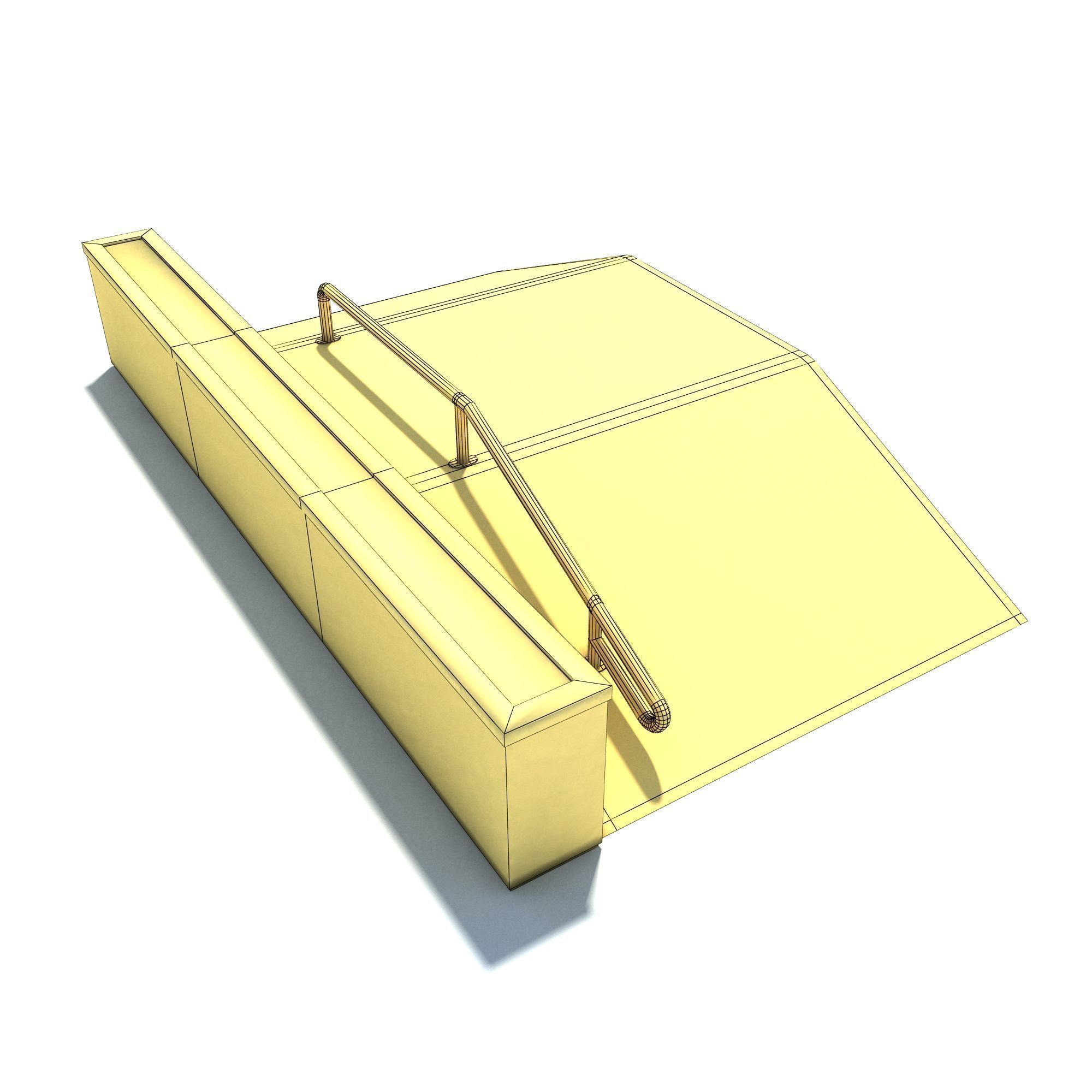 SK8 Ramp Rail PBR Textures Low-poly 3D model_7