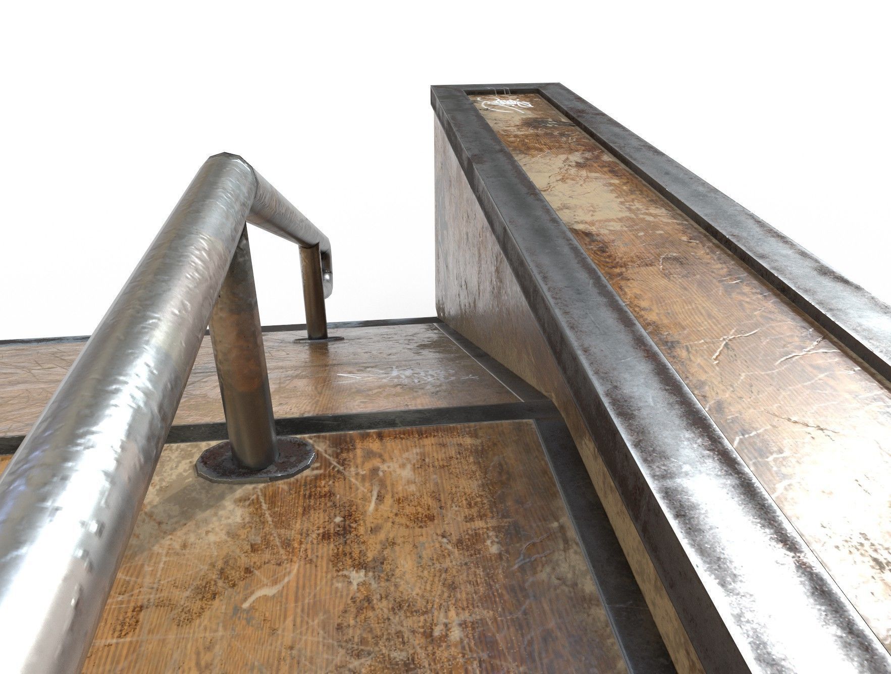SK8 Ramp Rail PBR Textures Low-poly 3D model_4