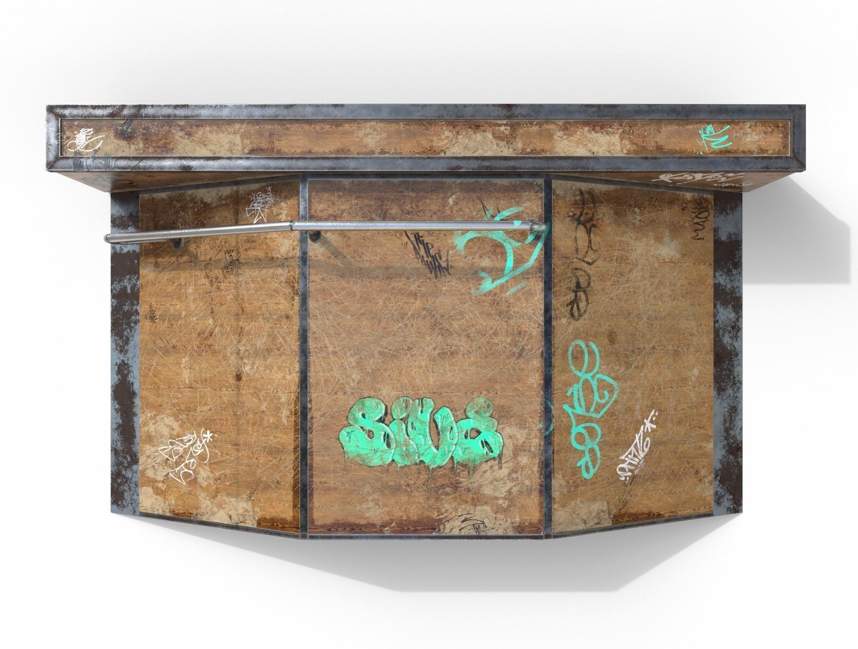 SK8 Ramp Rail PBR Textures Low-poly 3D model_6