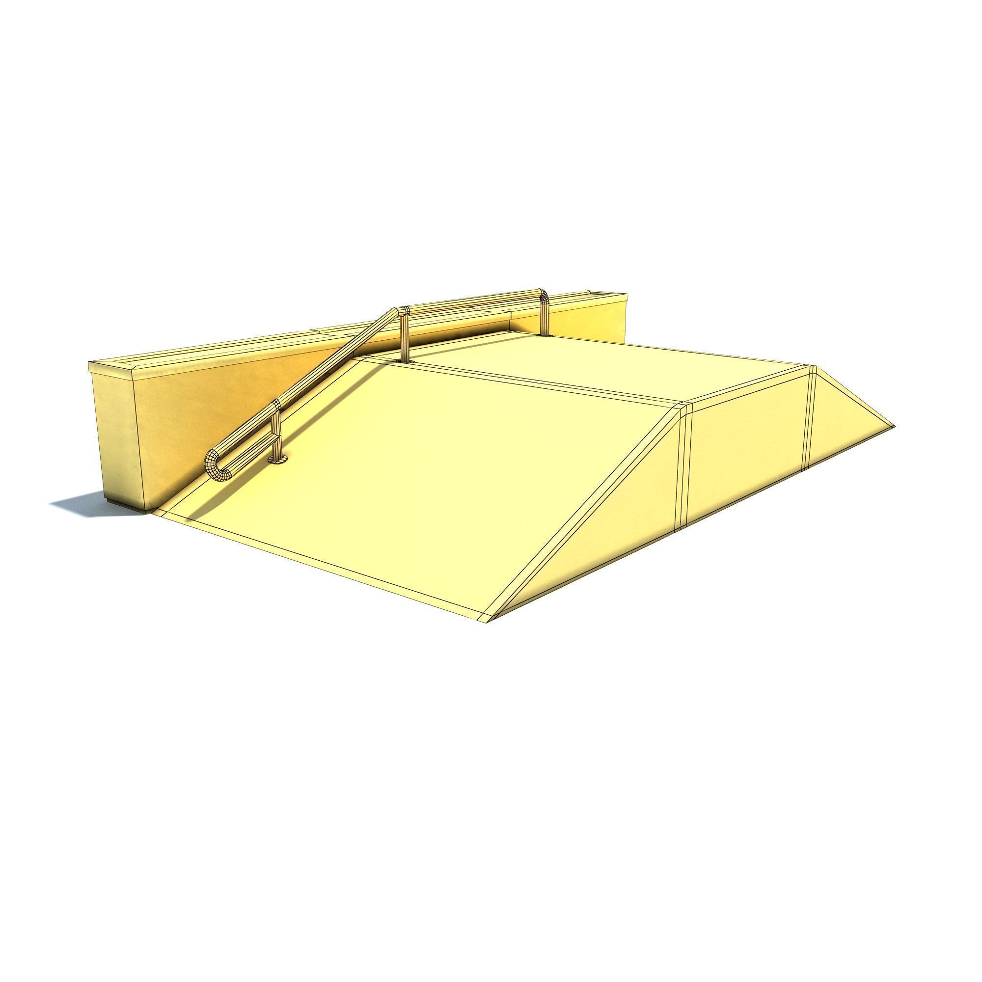 SK8 Ramp Rail PBR Textures Low-poly 3D model_8
