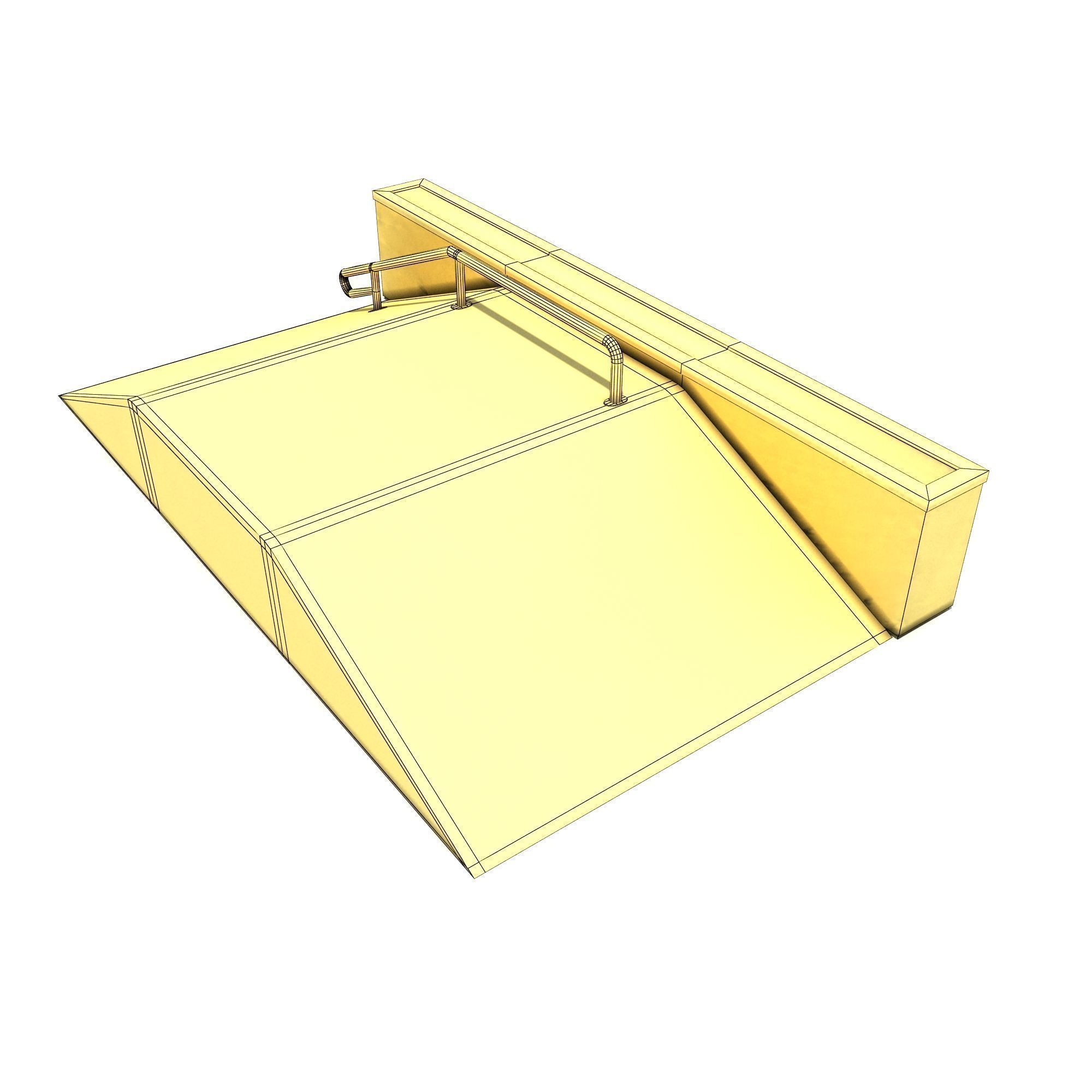 SK8 Ramp Rail PBR Textures Low-poly 3D model_5