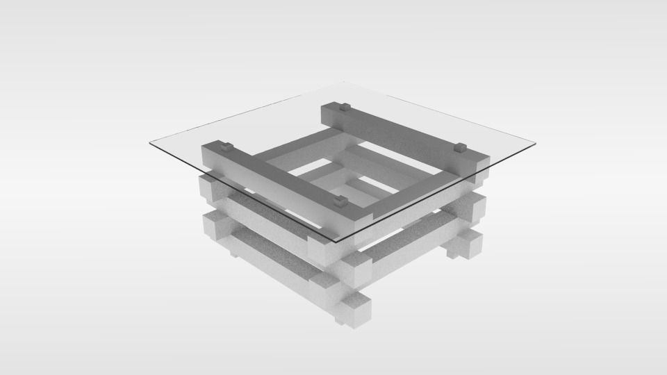 Coffee table of log Free low-poly 3D model