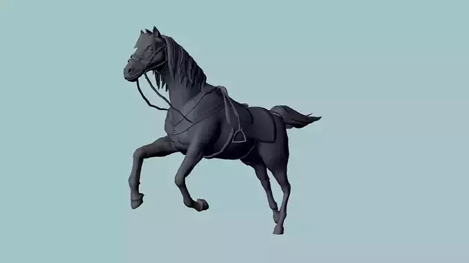 horse running Low-poly 3D model