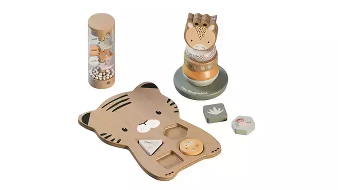 Vertbaudet Tanzania Playset With 3 Educational Toy 3D model