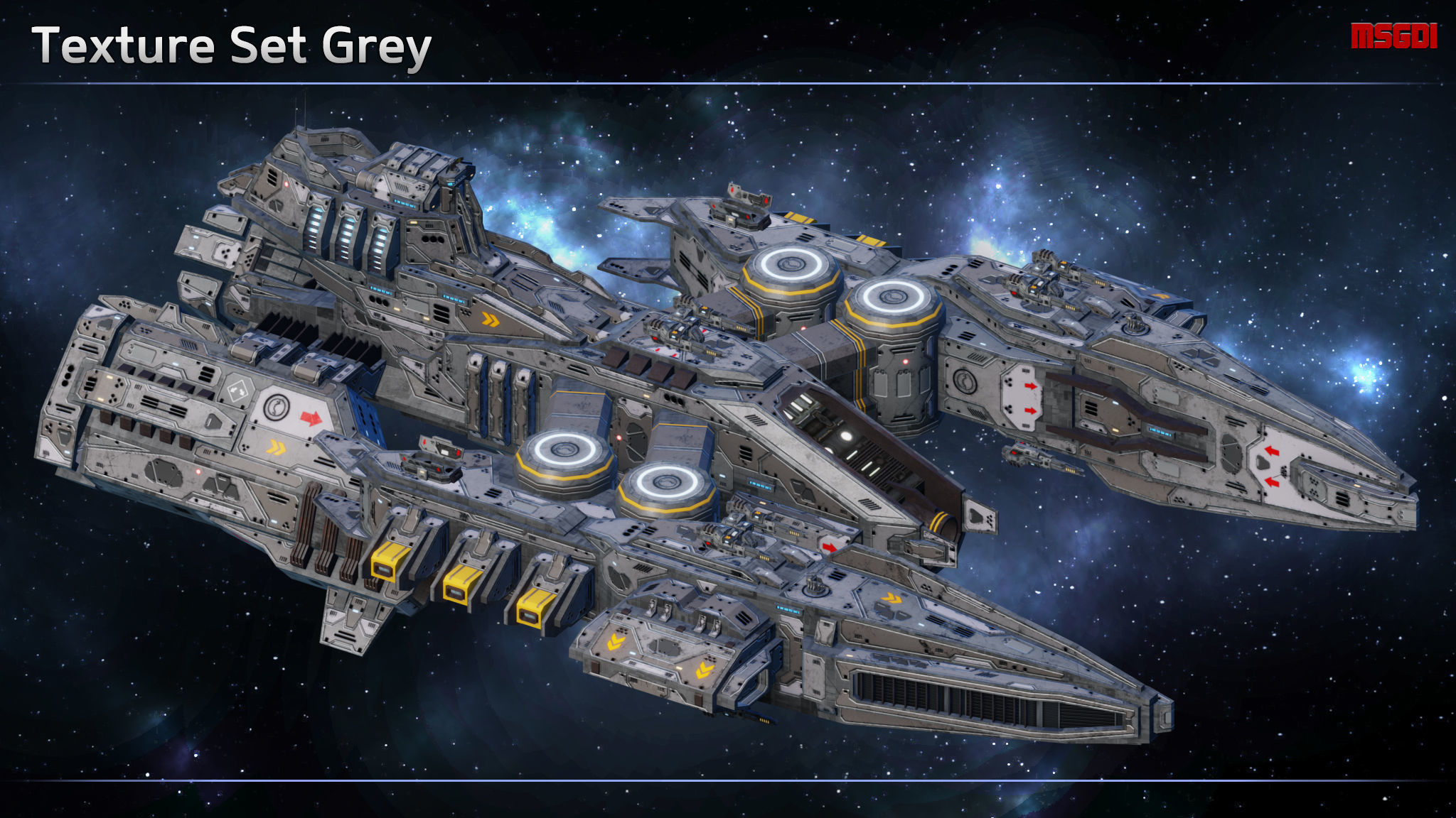 Spaceship Destroyer Warhawk Low-poly 3D model_8