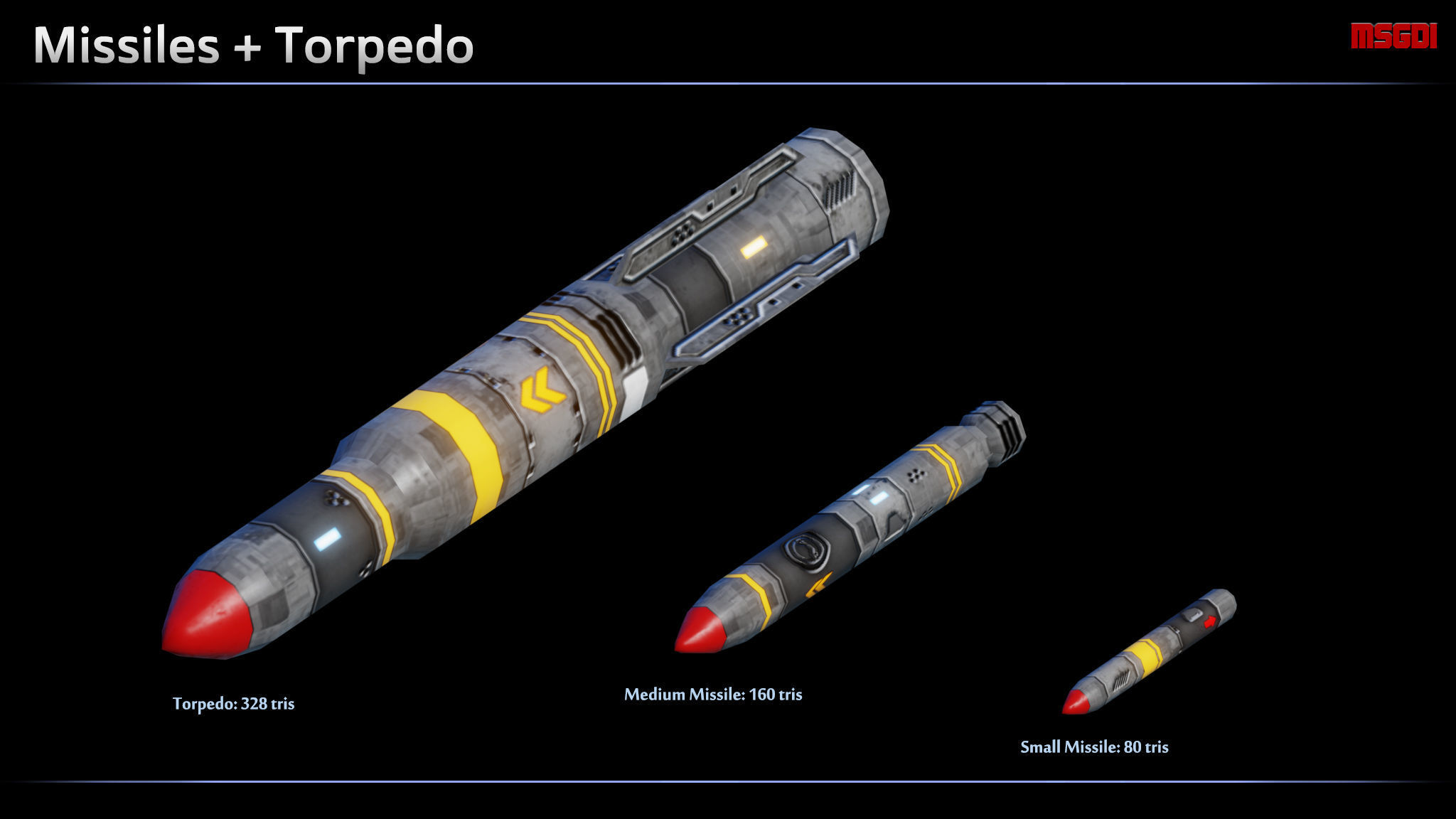 Spaceship Destroyer Warhawk Low-poly 3D model_2