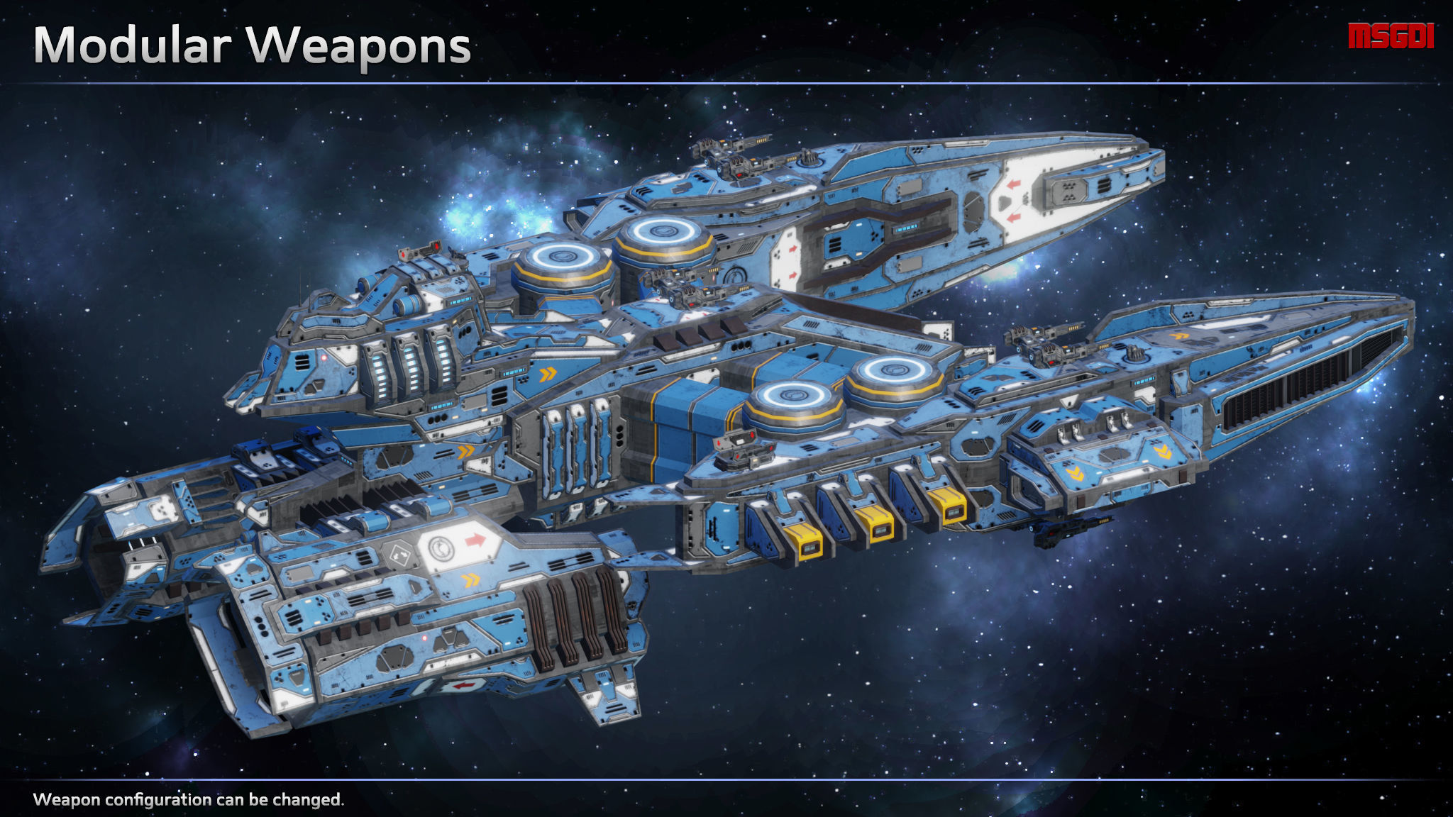 Spaceship Destroyer Warhawk Low-poly 3D model_3