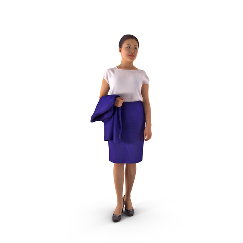 Asian Business Woman Standing Free low-poly 3D model