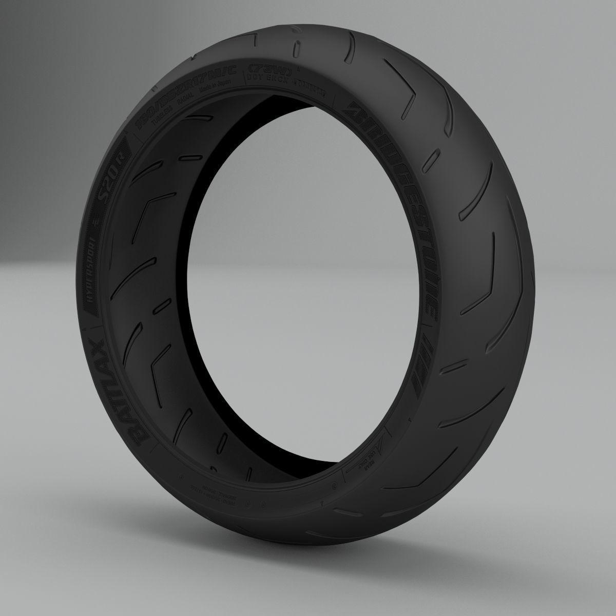 Bridgestone Battlax s20 Low-poly 3D model_4