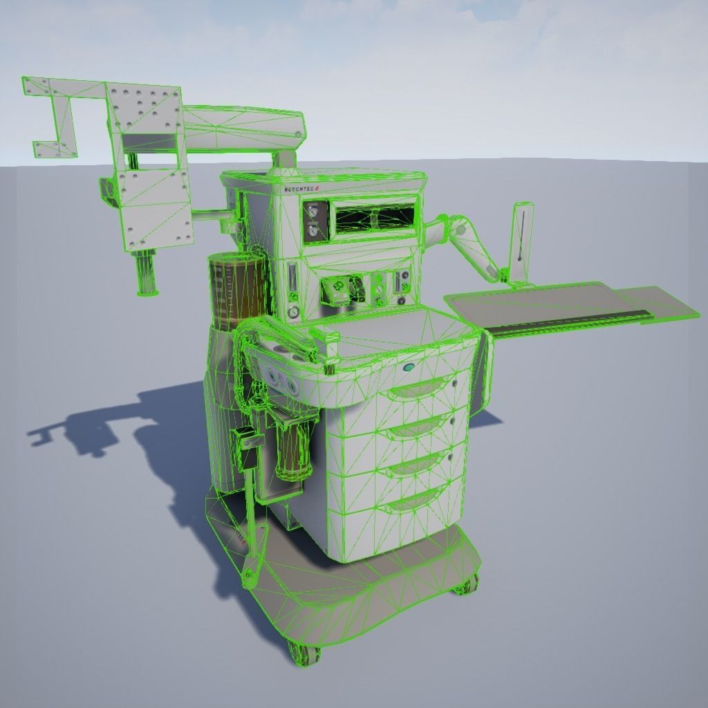 Anesthesia Machine  Low-poly 3D model_1