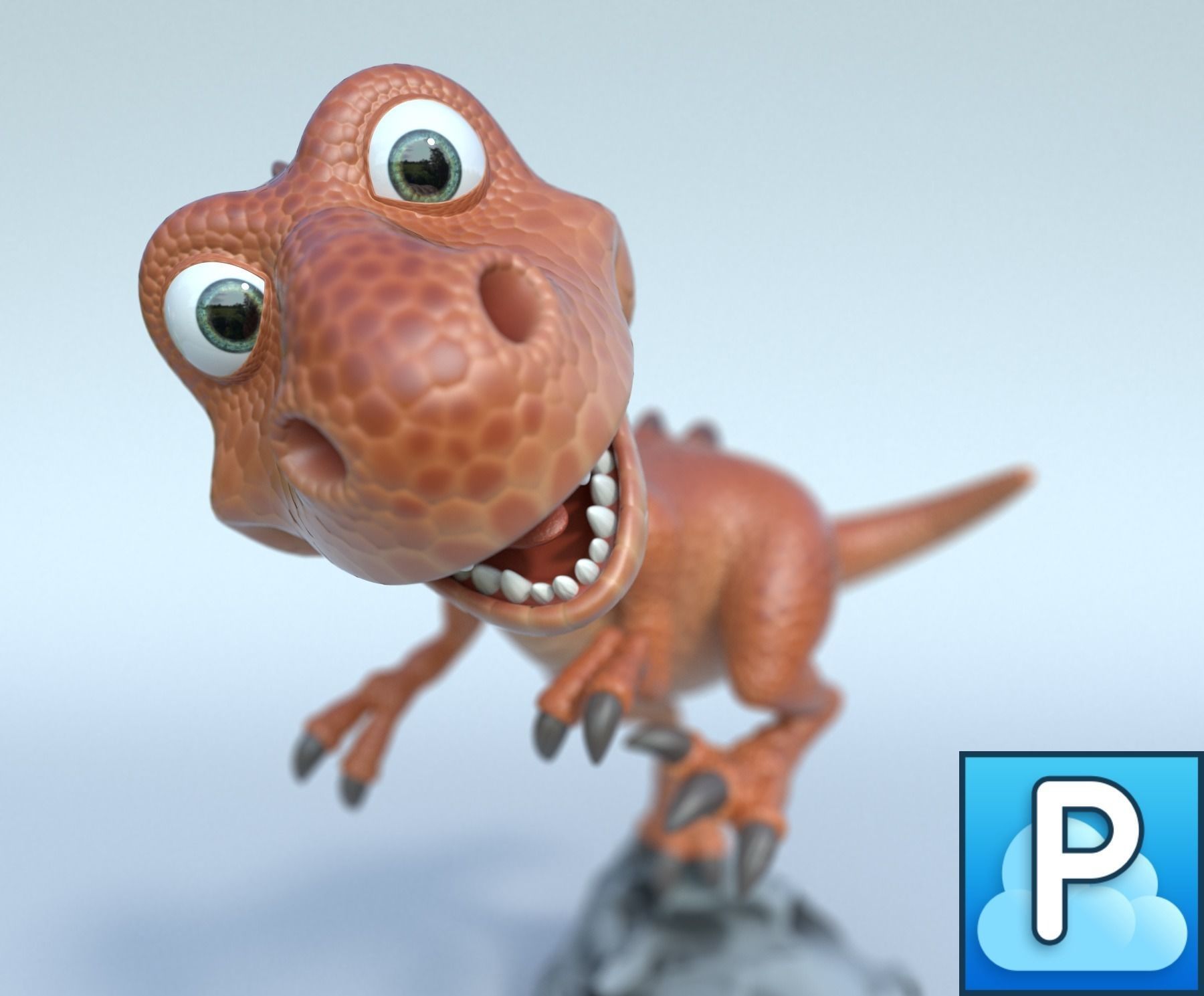 Cartoon t-rex 3D model_0