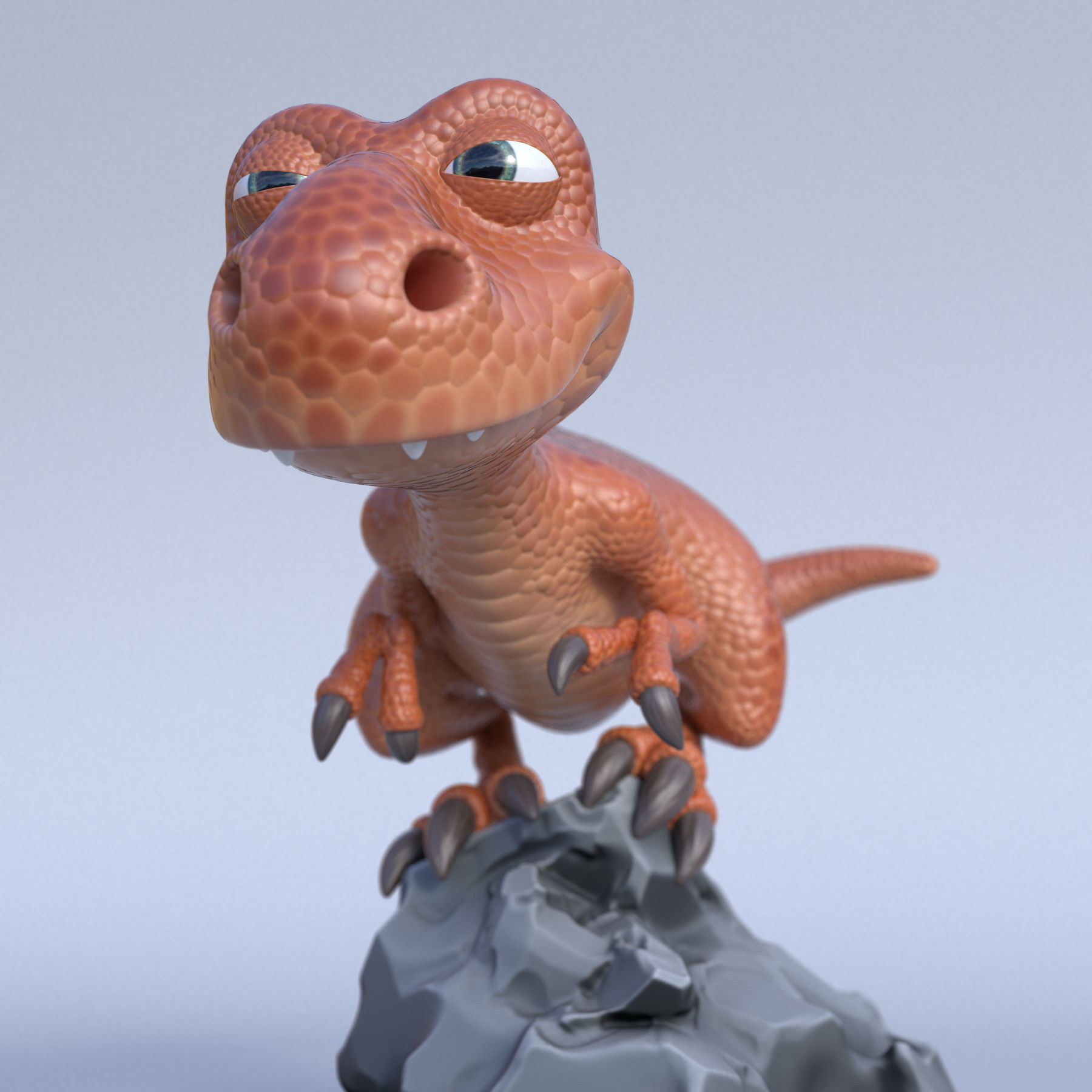 Cartoon t-rex 3D model_2
