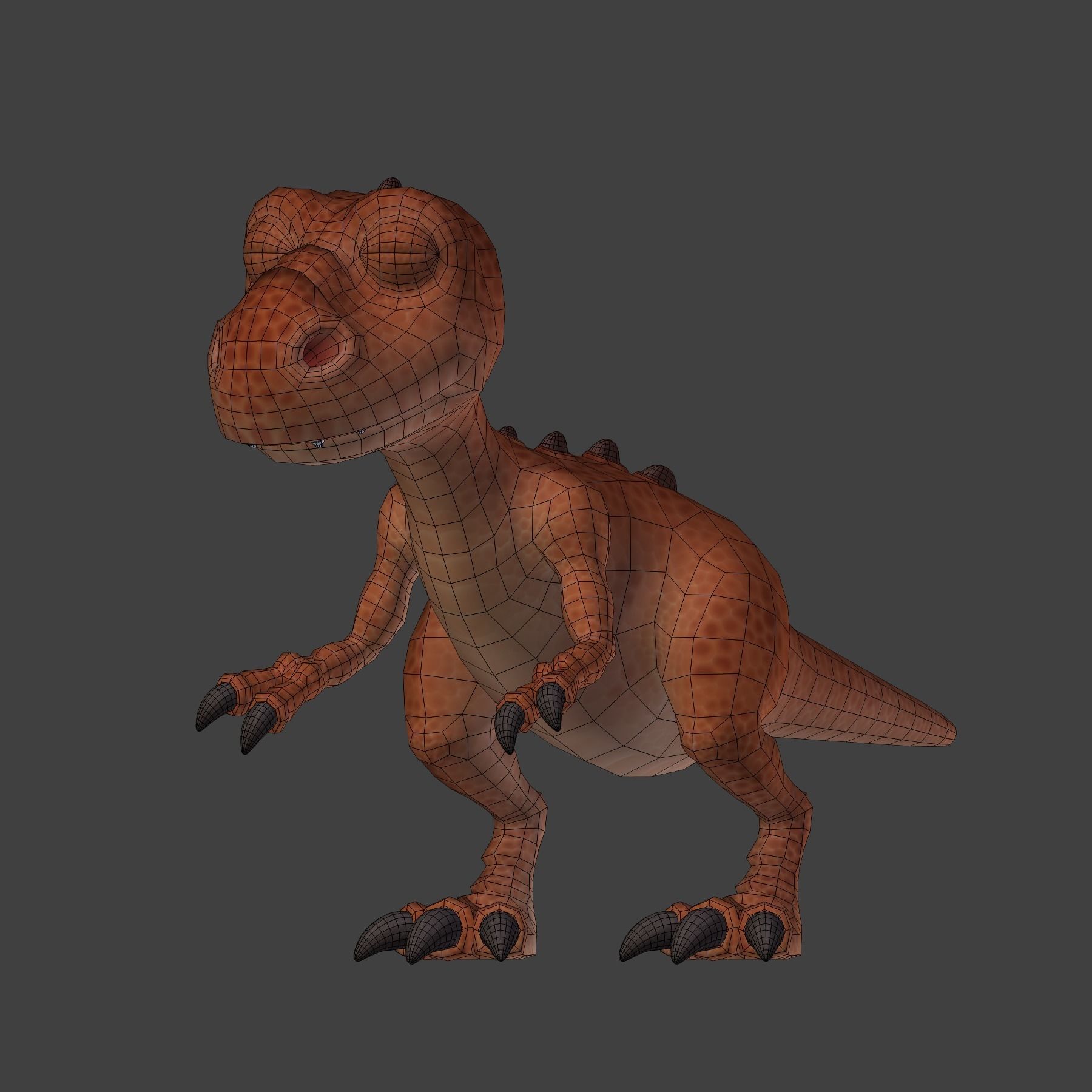 Cartoon t-rex 3D model_4