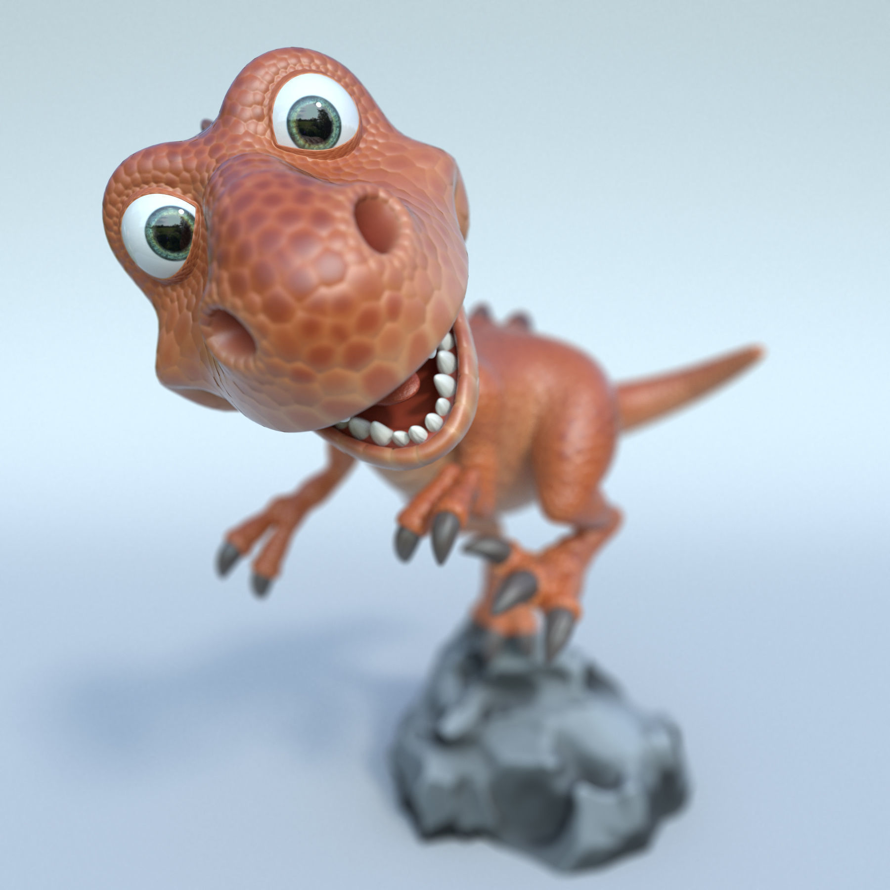 Cartoon t-rex 3D model_1