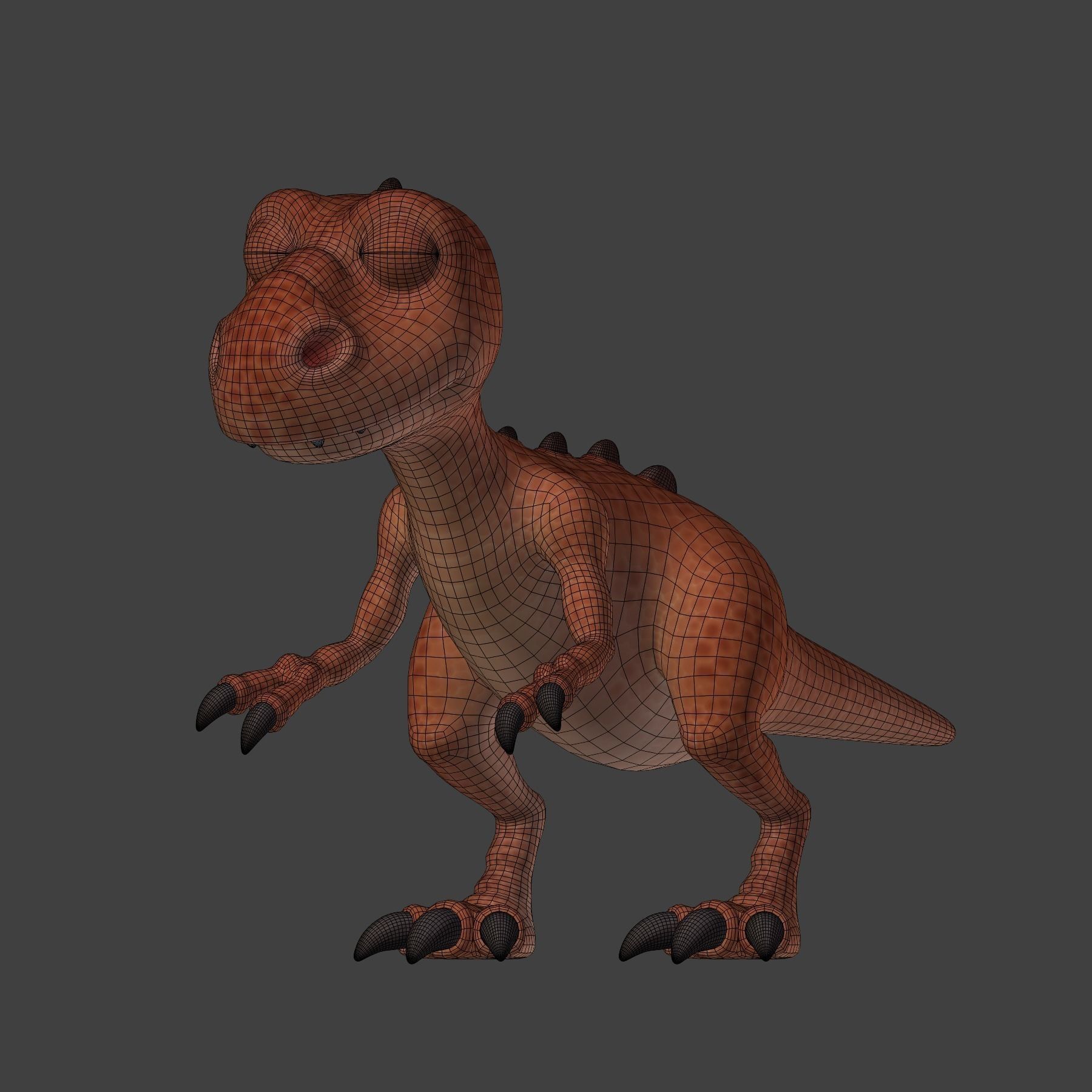 Cartoon t-rex 3D model_9