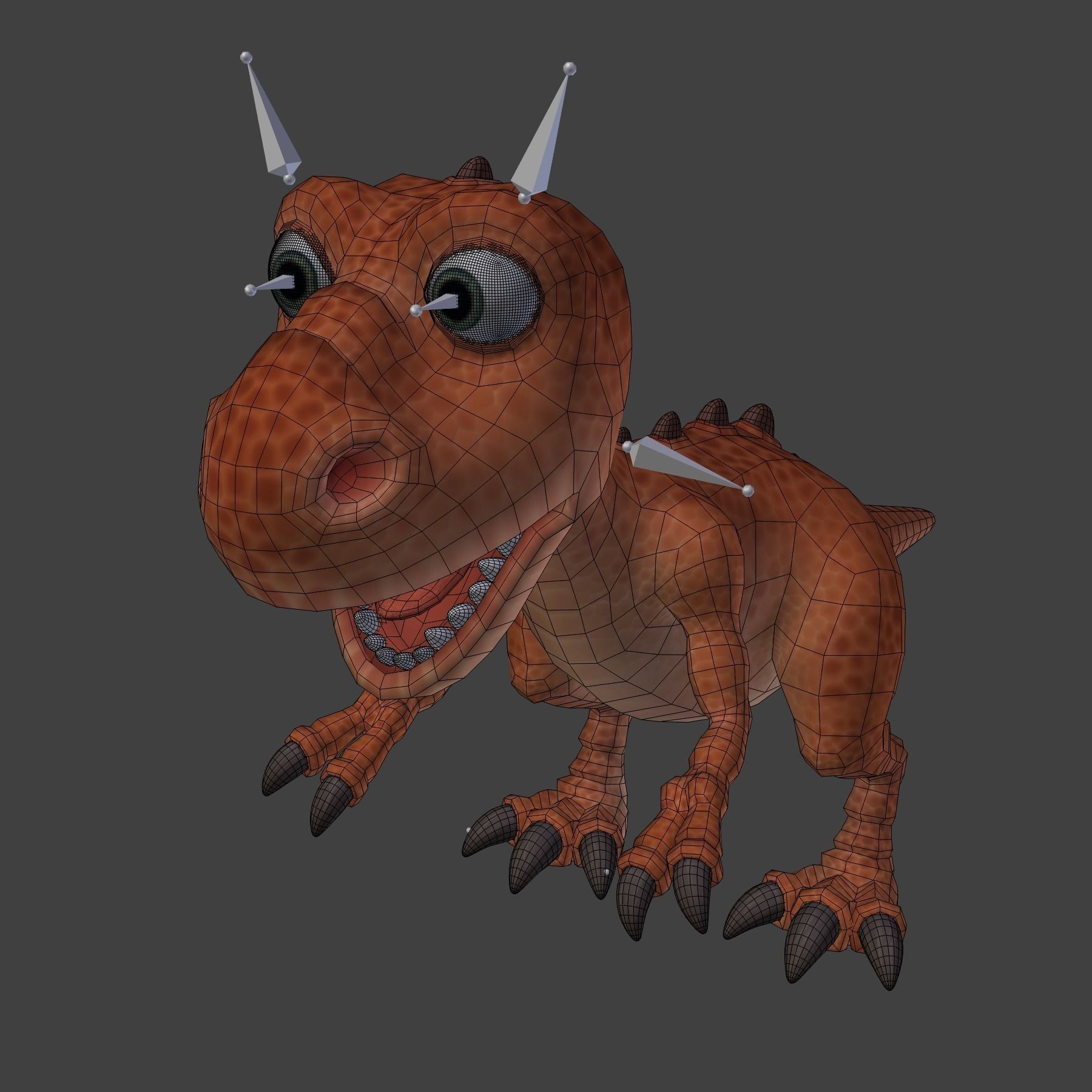 Cartoon t-rex 3D model_6