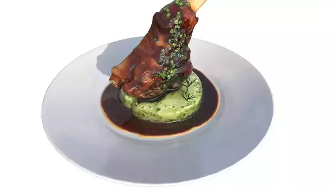 Lamb Shank Low-poly 3D model 7