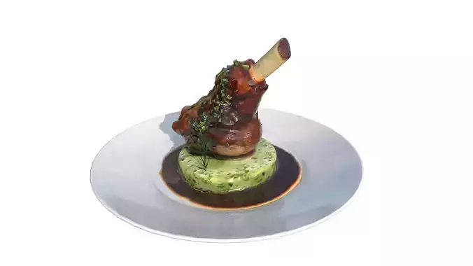 Lamb Shank Low-poly 3D model 3