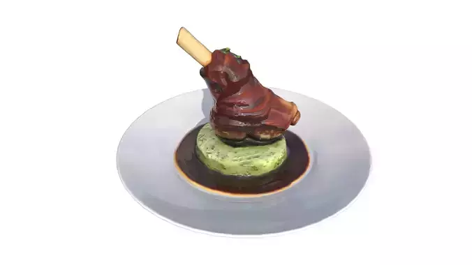 Lamb Shank Low-poly 3D model 5