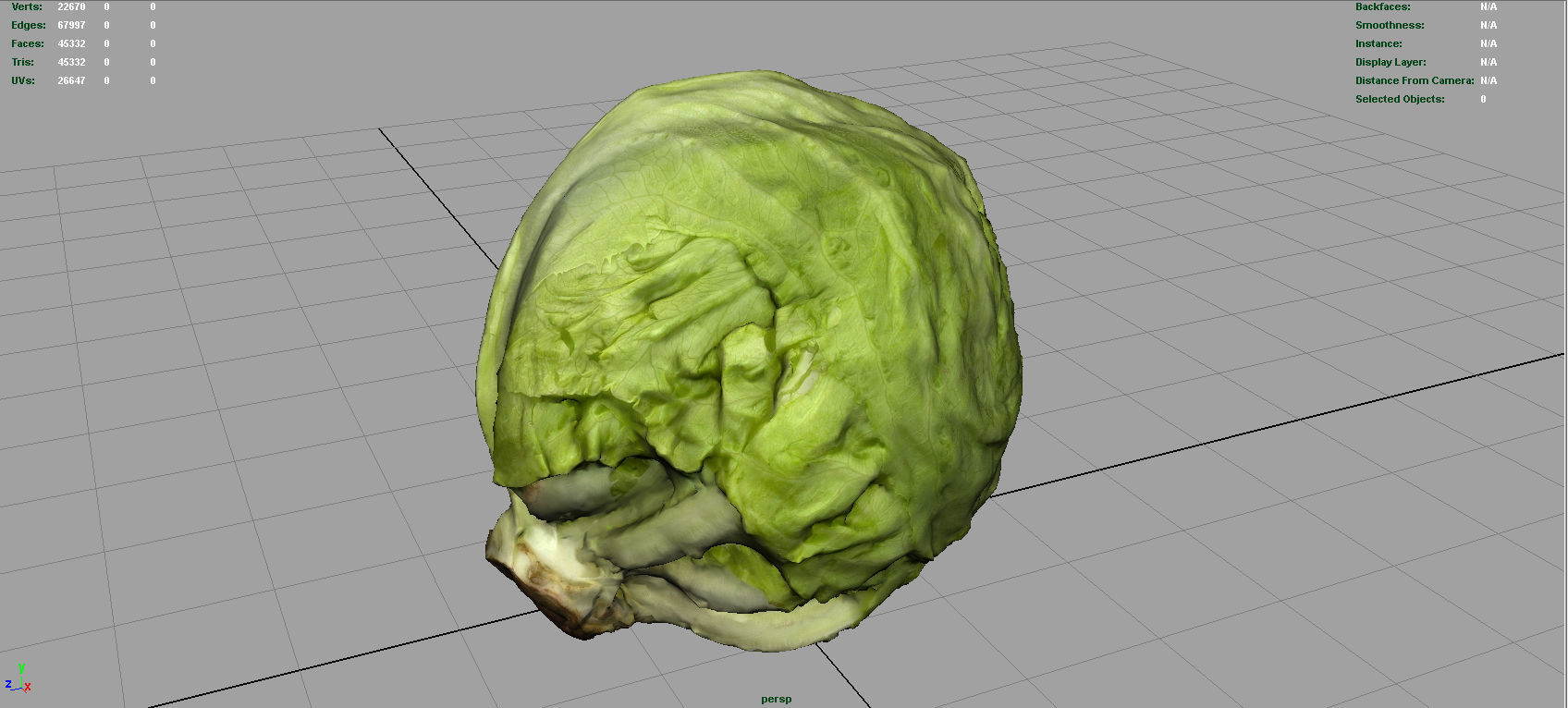Iceberg Lettuce Low-poly 3D model_3