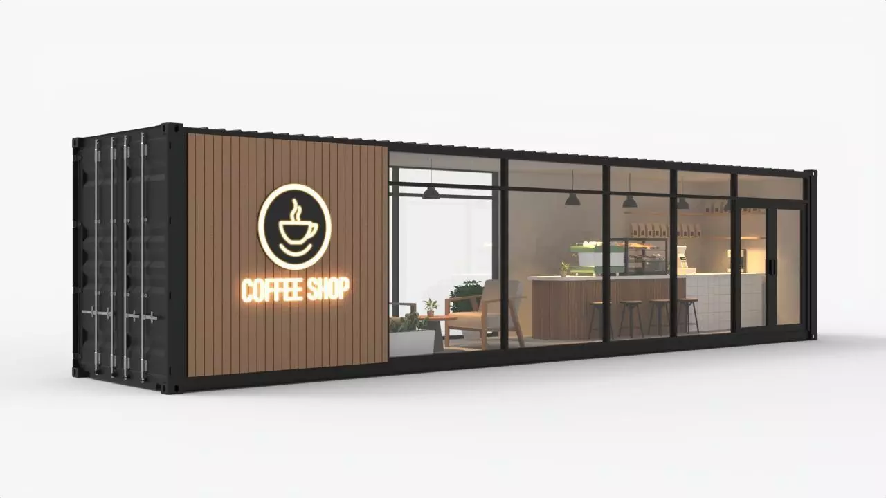 Shipping Container Coffee Shop 3D model