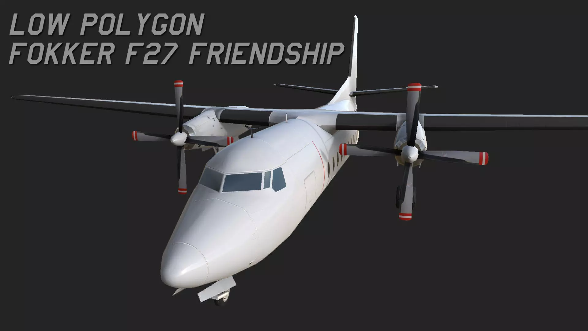 Fokker F27 Friendship Low-poly 3D model