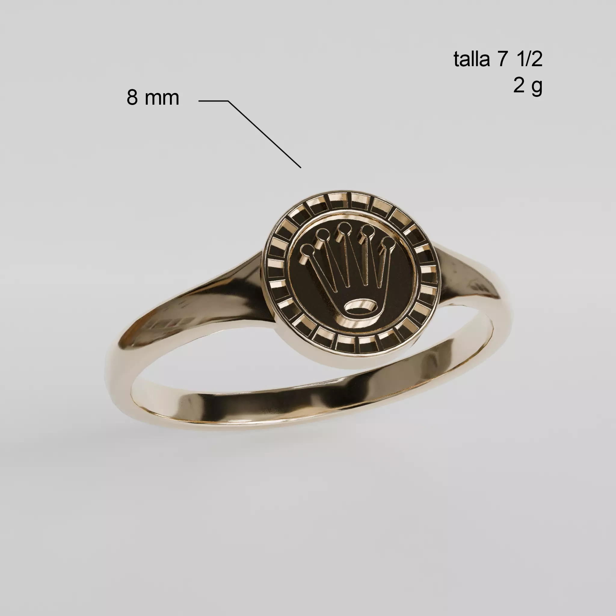signet ring crown 3D print model