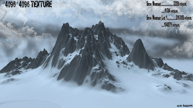 Snow Mountain Low-poly 3D model