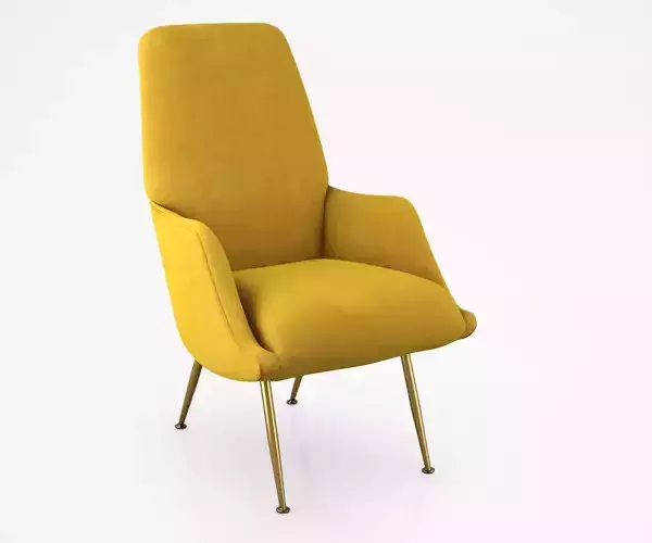 Brass-Legged Armchair for Singer and Sons 3D model