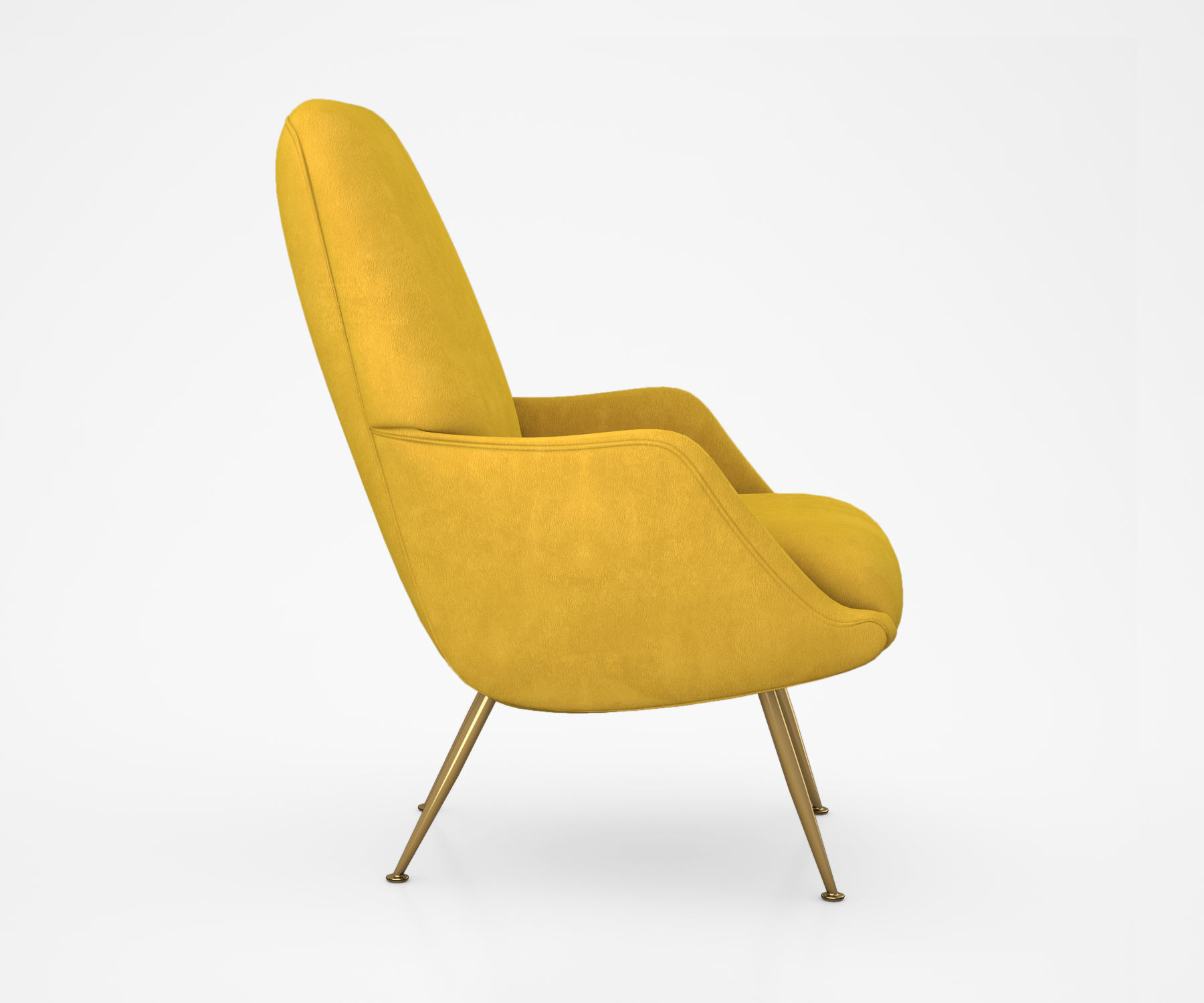 Brass-Legged Armchair for Singer and Sons 3D model_1