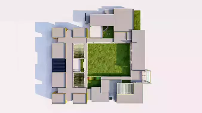 Primary and Secondary School Campus Model 3D model 6